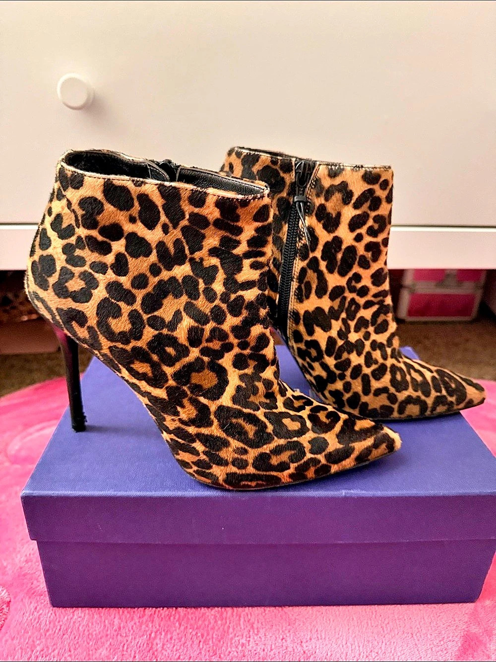 STUART WEITZMAN Atomic West Bootie Leopard Calf Hair
